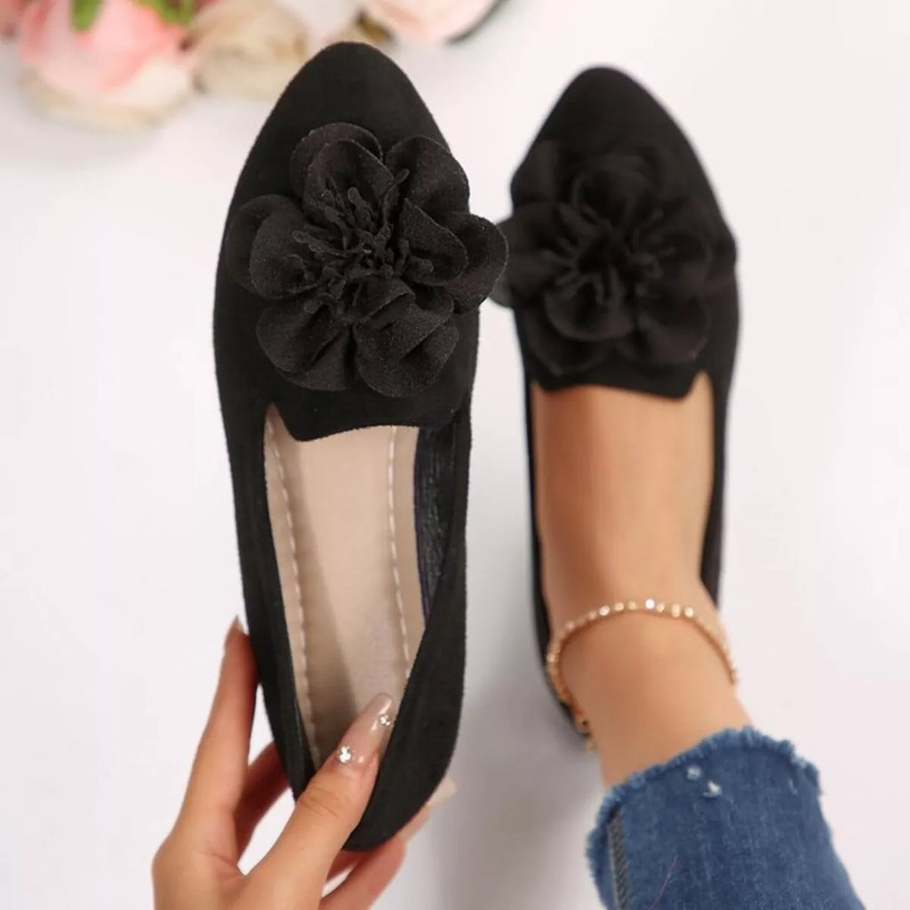 Flower Point Toe Flats Slip-Ons