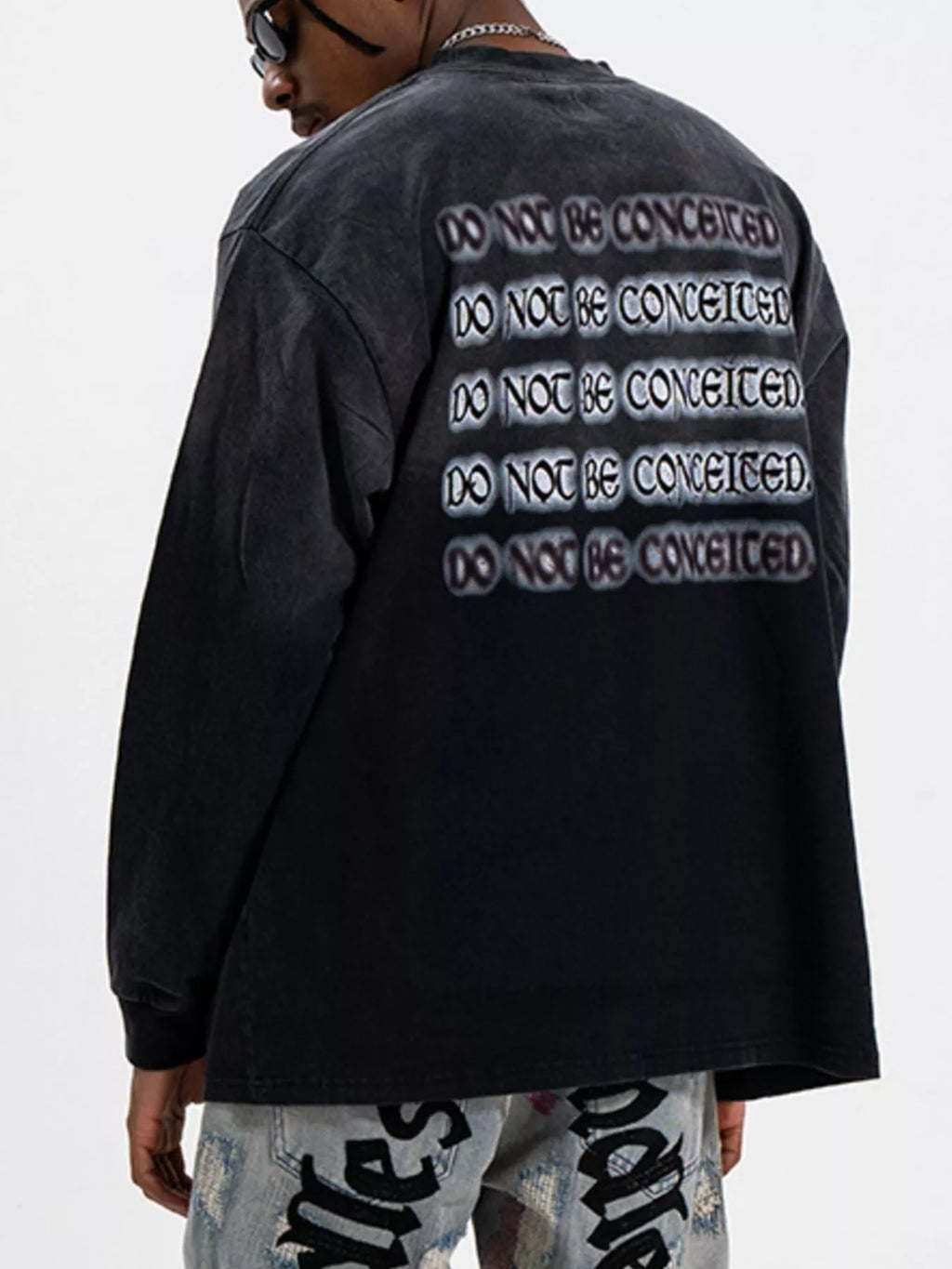 Men's Letter Round Neck Long Sleeve T-Shirt
