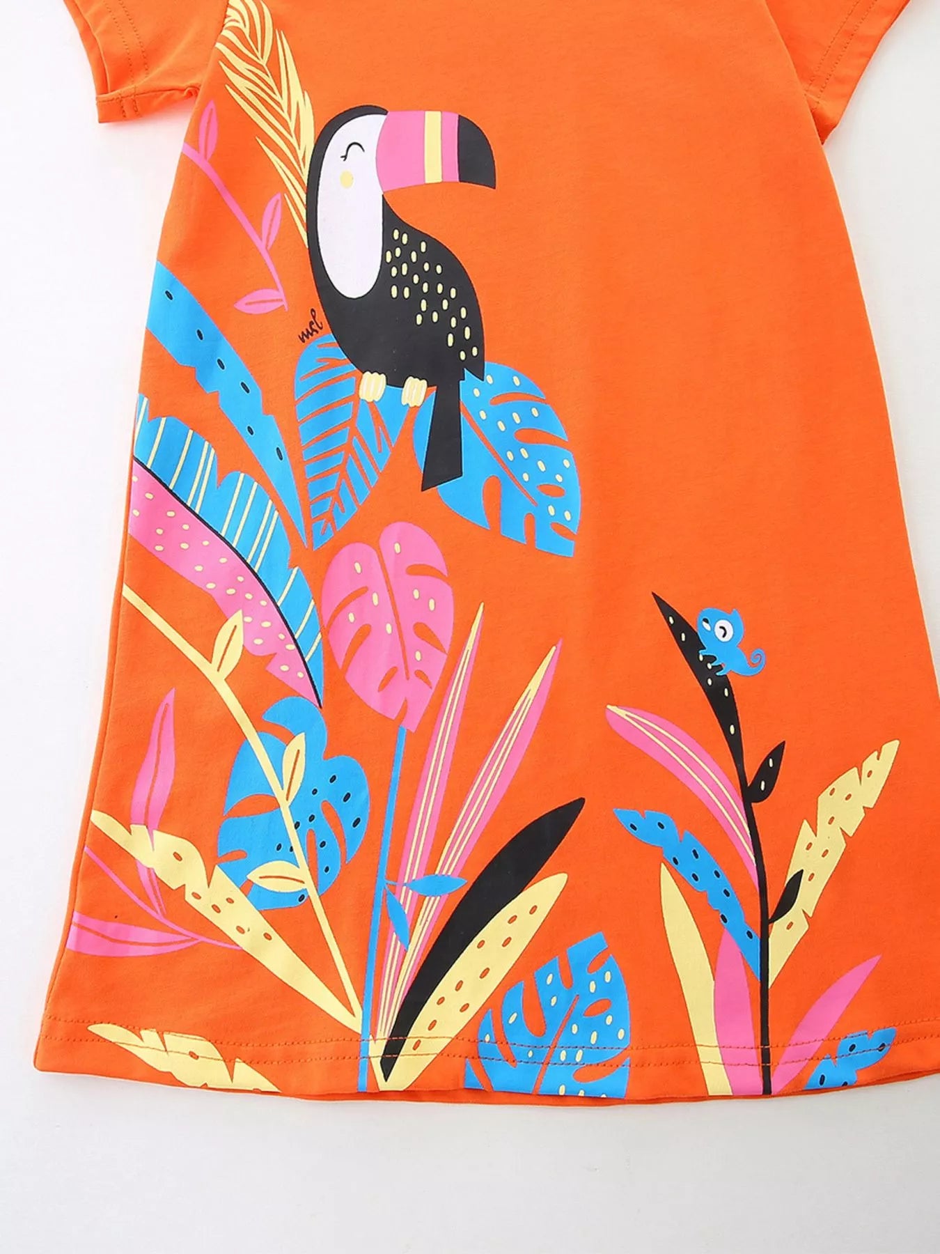 Children's Toucan Print Casual Dress