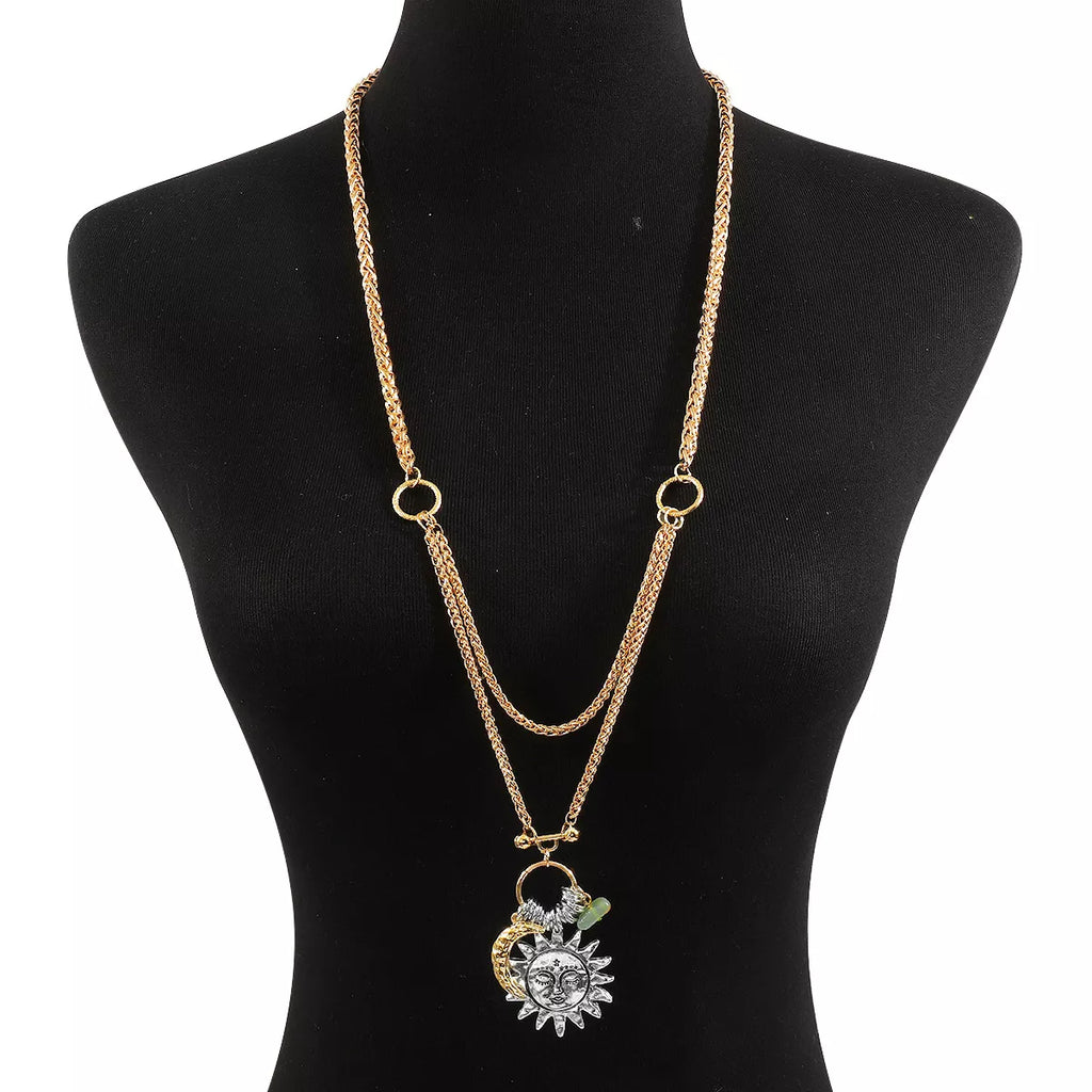 Moon & Sun Pendant Necklace
