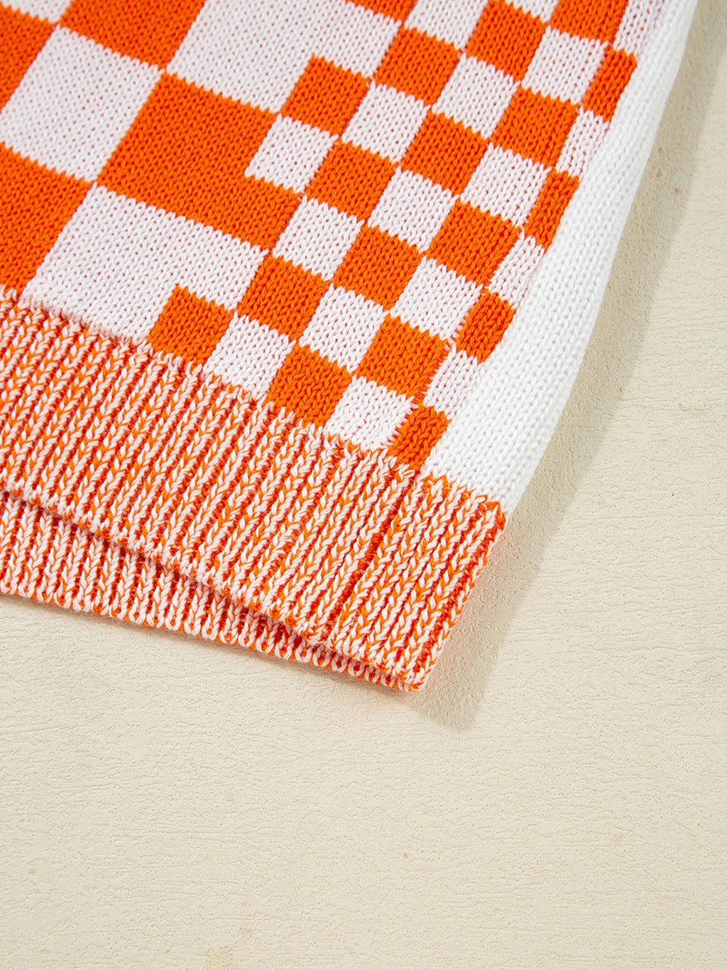 Checkered Pattern Open Front Cardigan