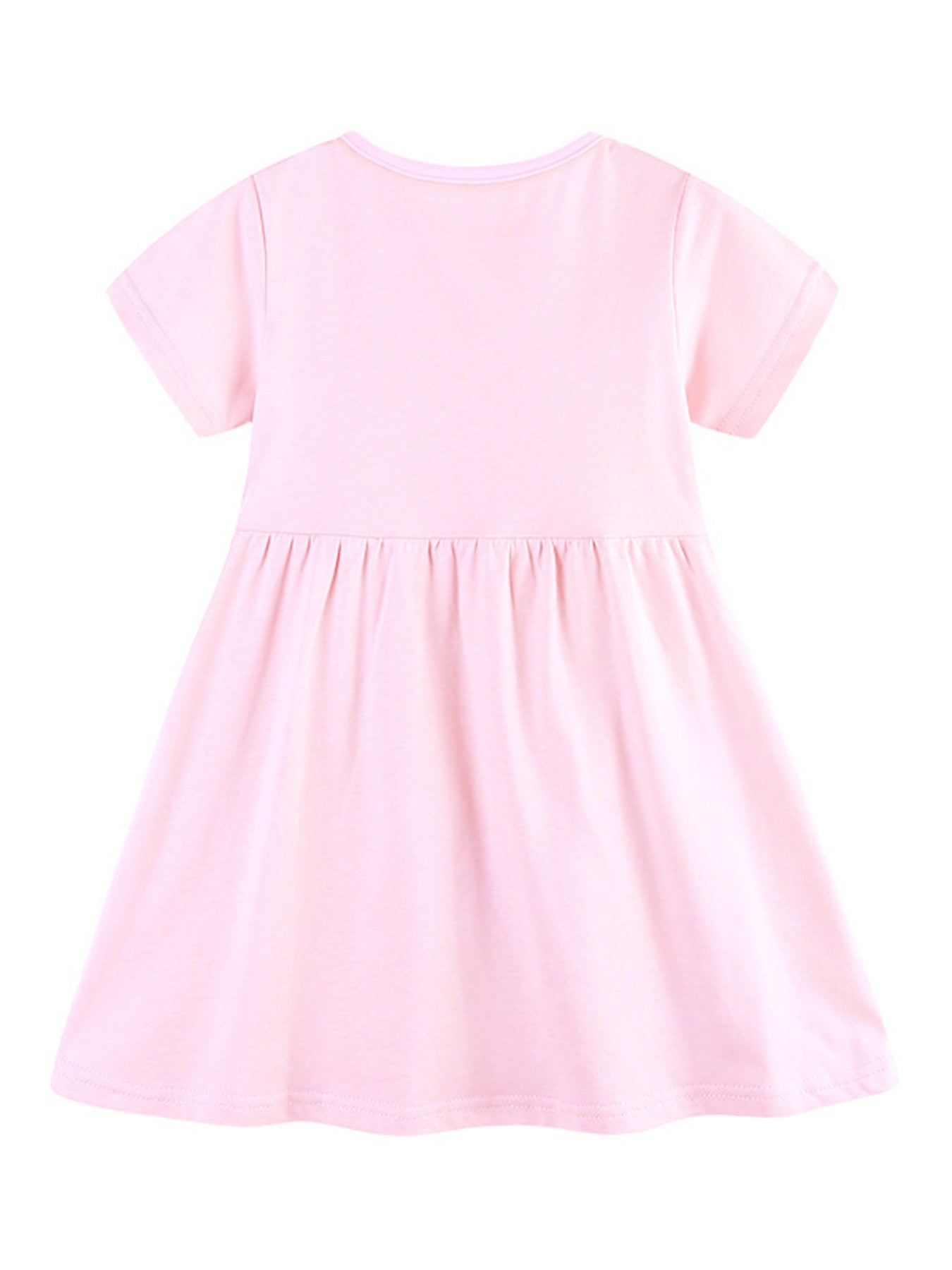 Children's Rainbow Print Short Sleeve Casual Dress