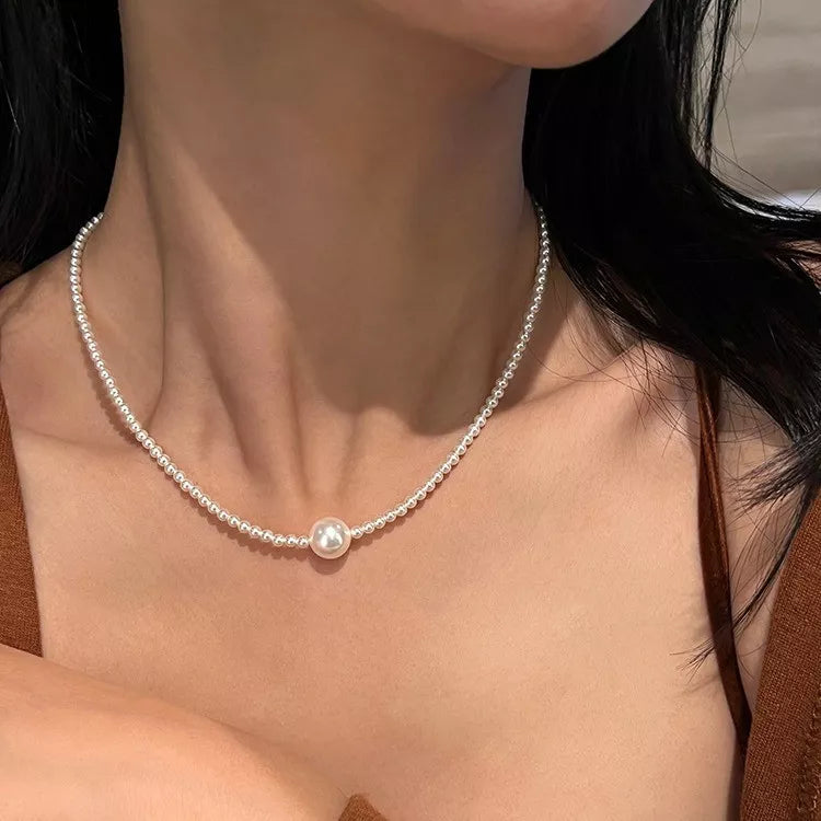 Pearl Bead Choker Necklace