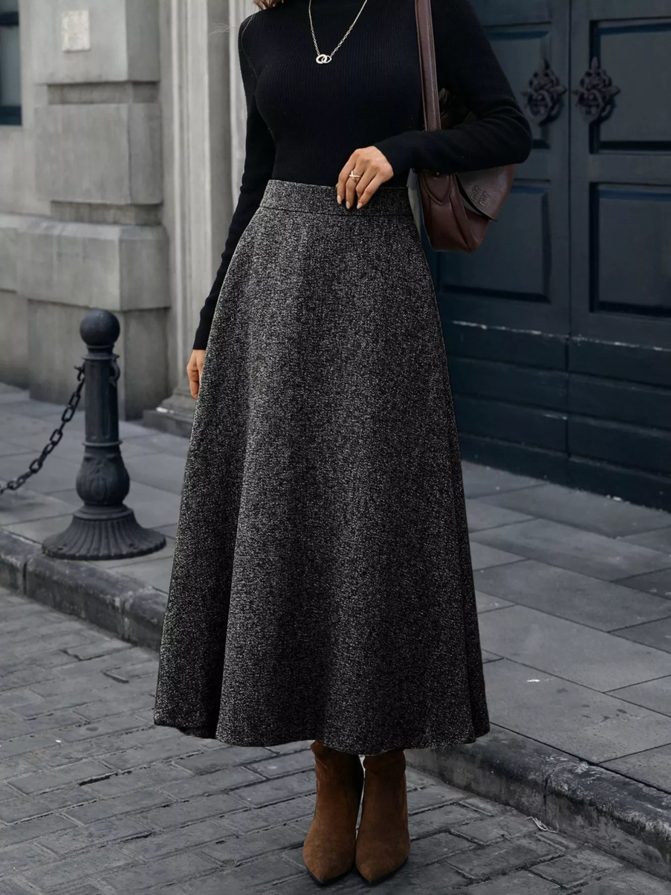 A-Line Midi Skirt