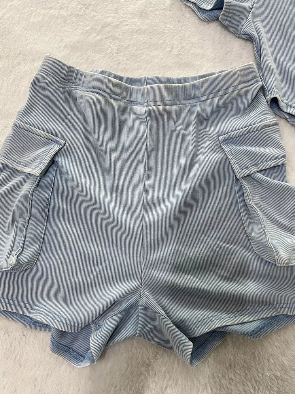 Ribbed Knit Bodysuit and Shorts Set