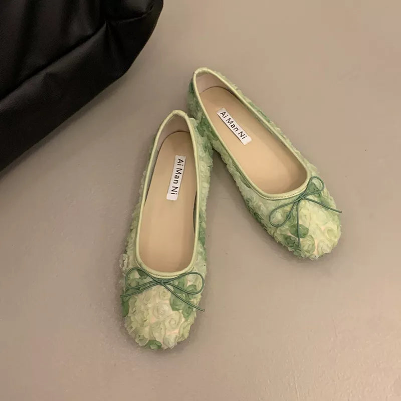Floral Bow Slip-Ons