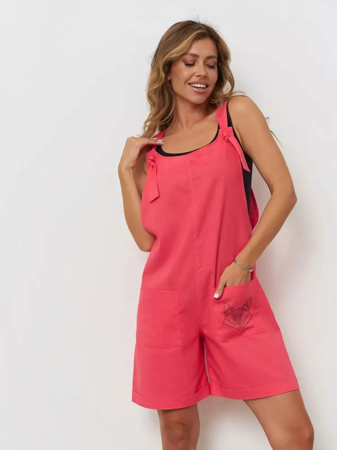 Sleeveless Tie-Strap Romper