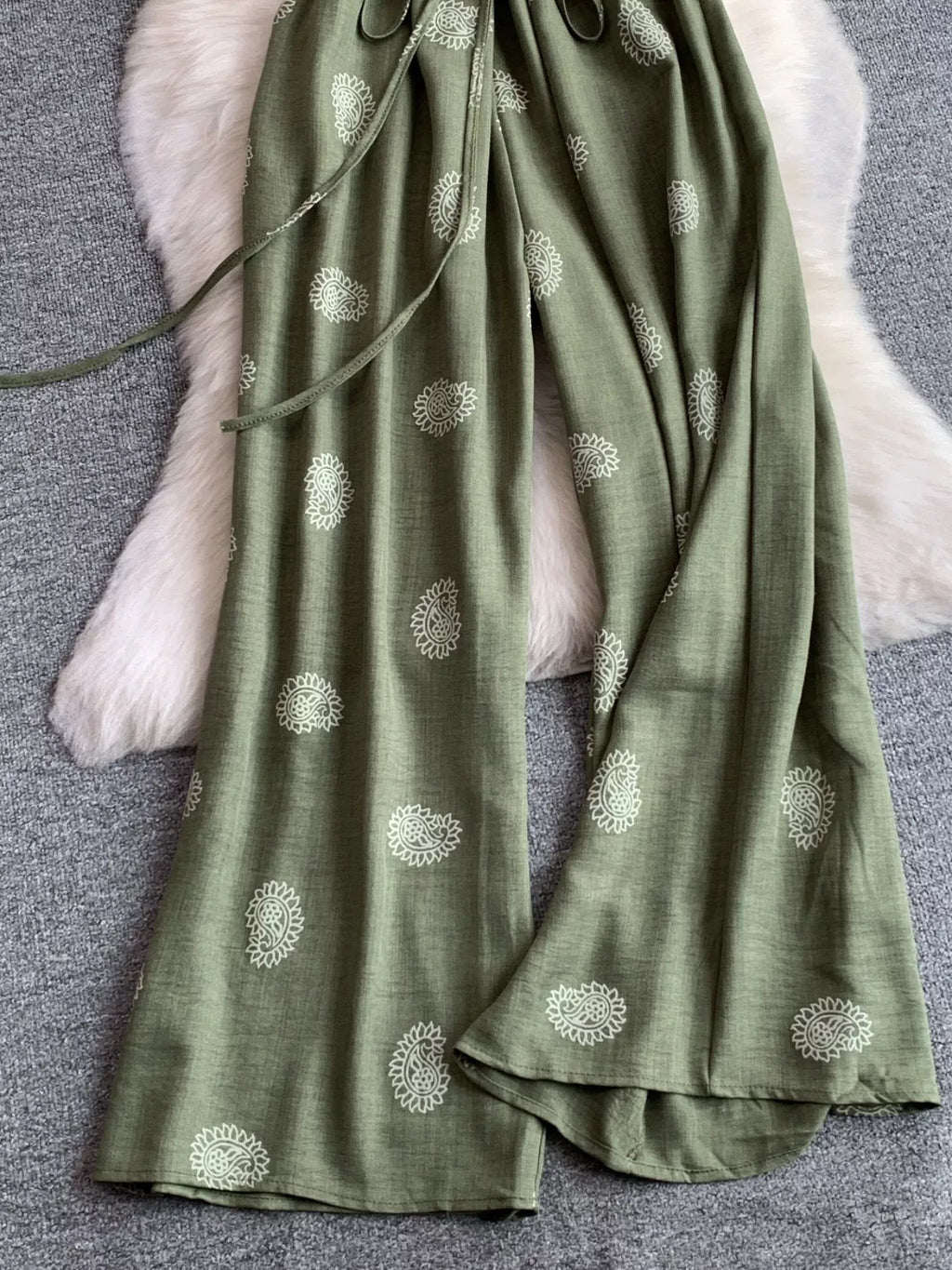 Printed Short Sleeve Wide Leg Jumpsuit