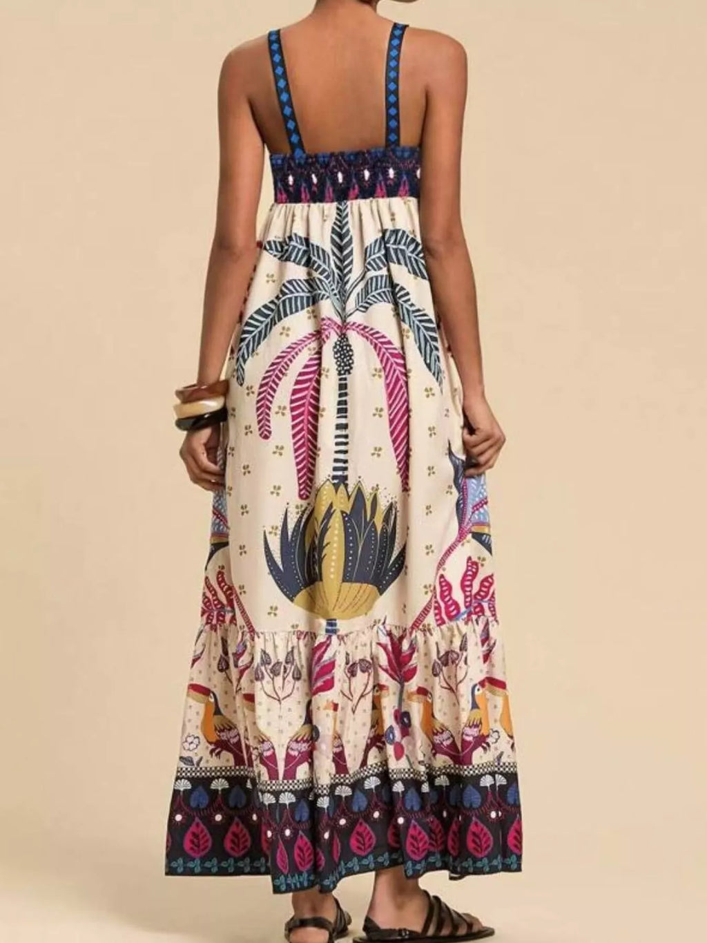 Printed Square Neck Maxi Dress