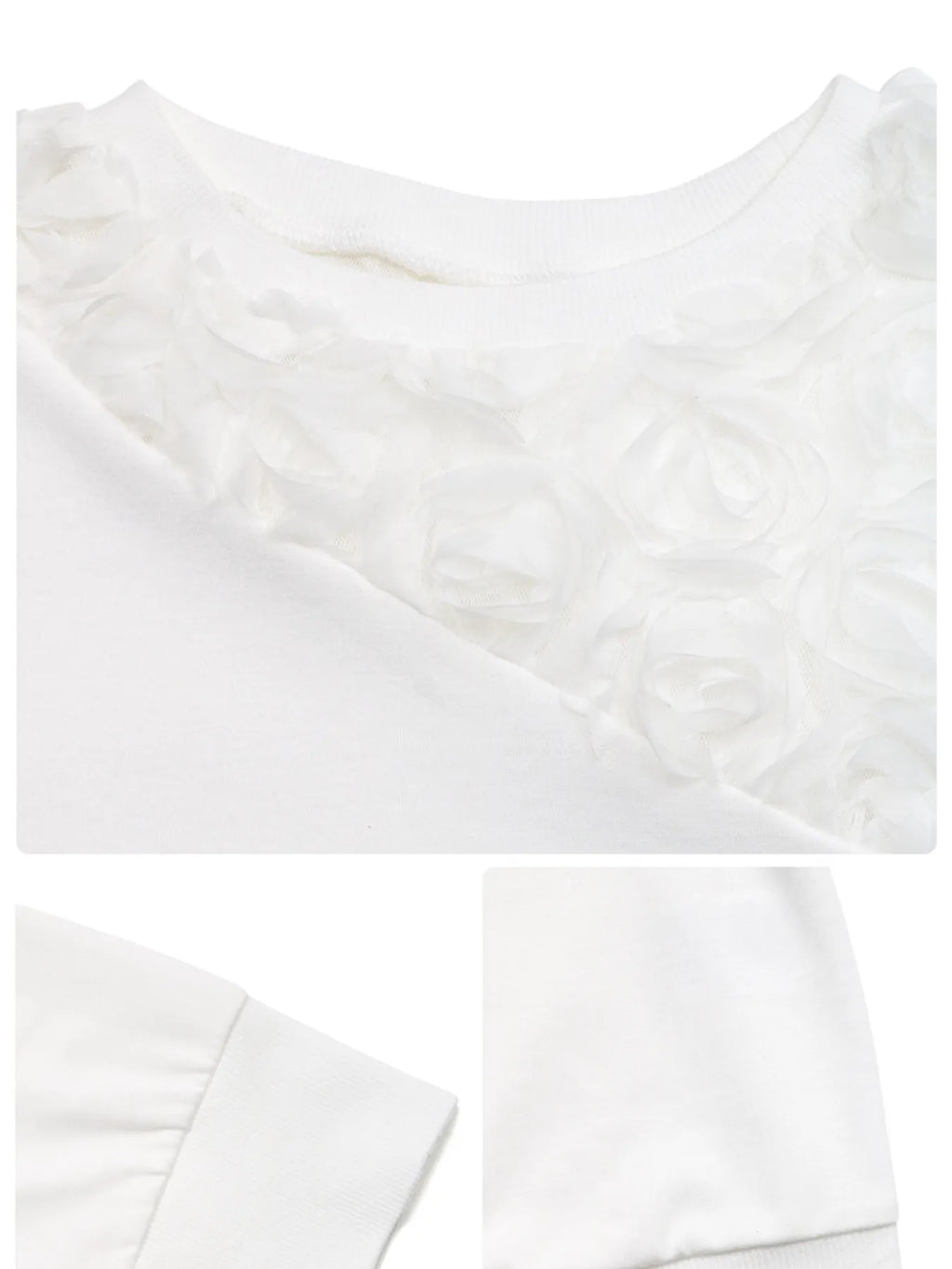 Rose Embroidered Long Sleeve Sweatshirt