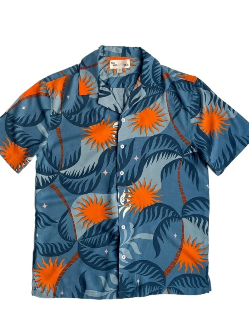 Men's Full Size Button Down Tropical Printed Shirt Plus Size