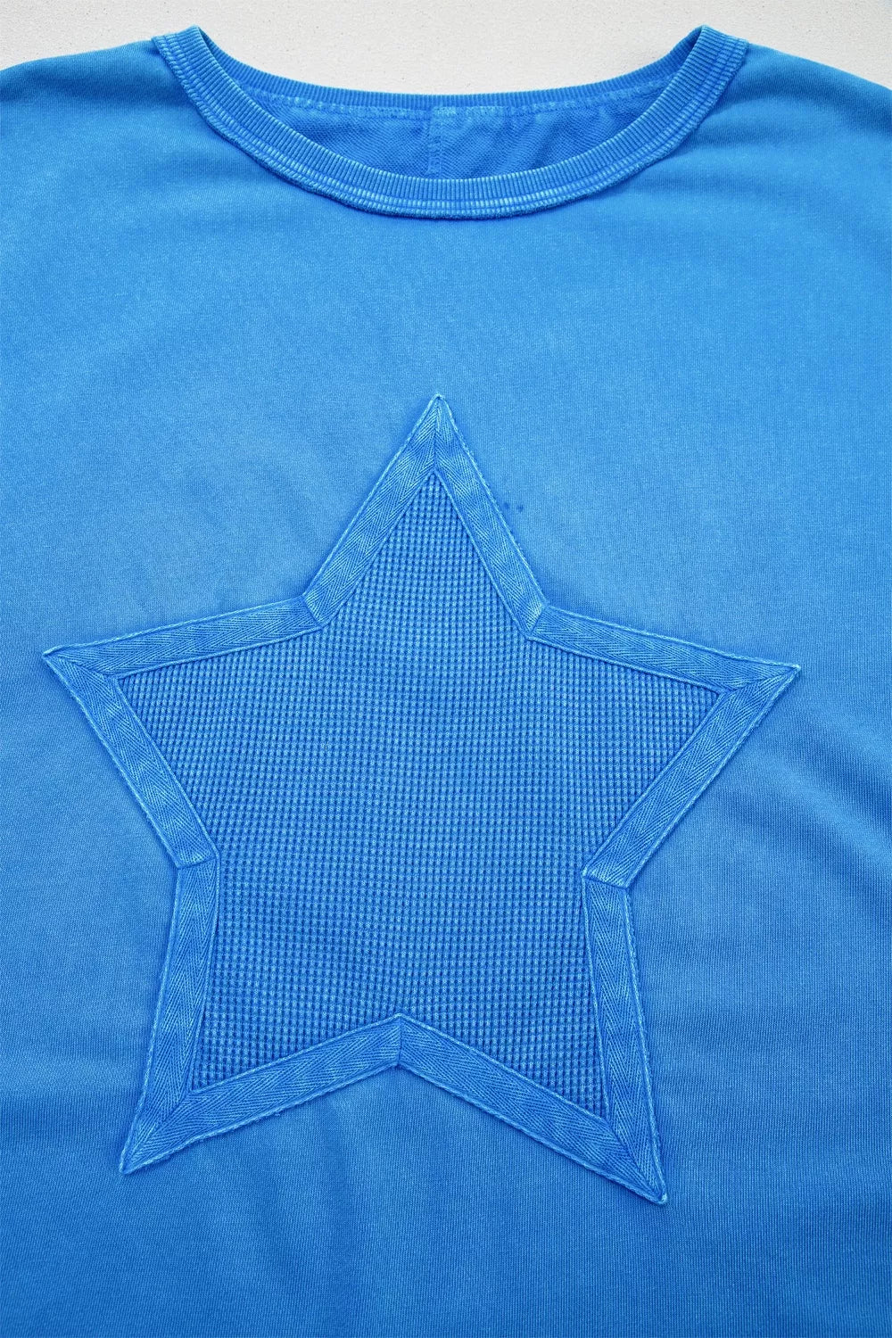 Mineral Wash Star Mesh Patchwork Oversize Tee