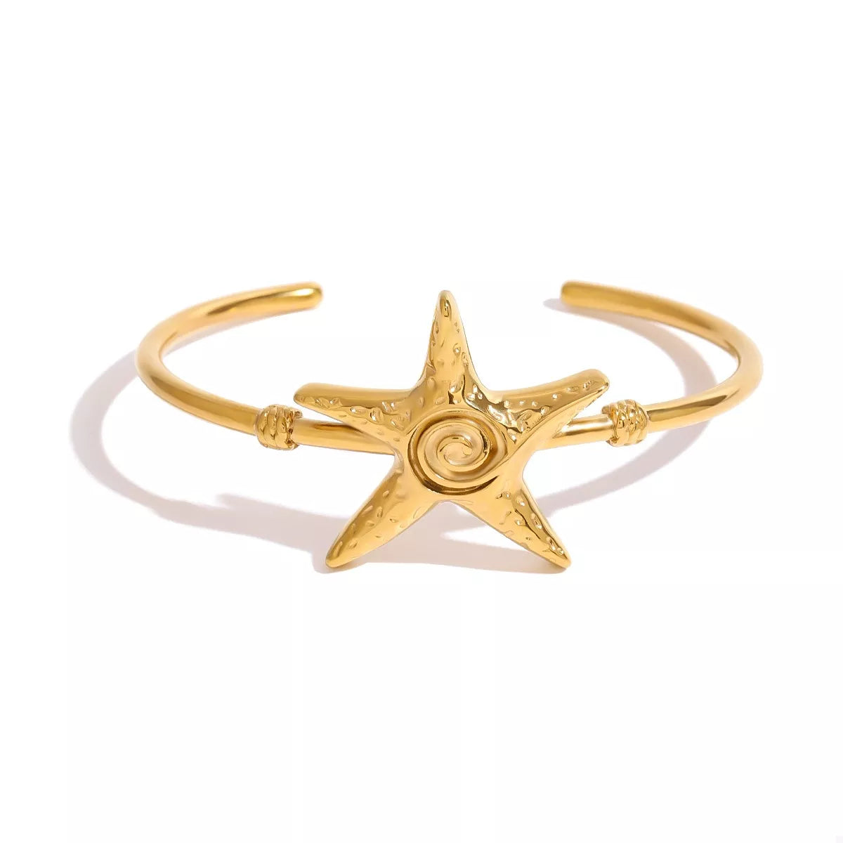 18K Gold-Plated Starfish Open Bracelet