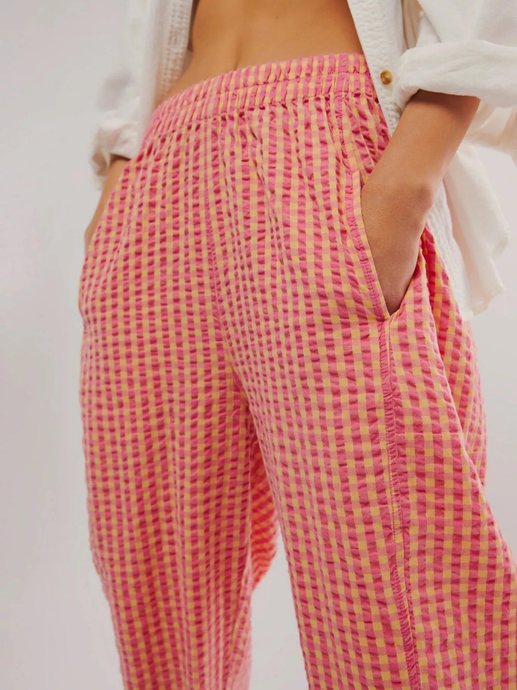 Gingham Relaxed Fit Pants