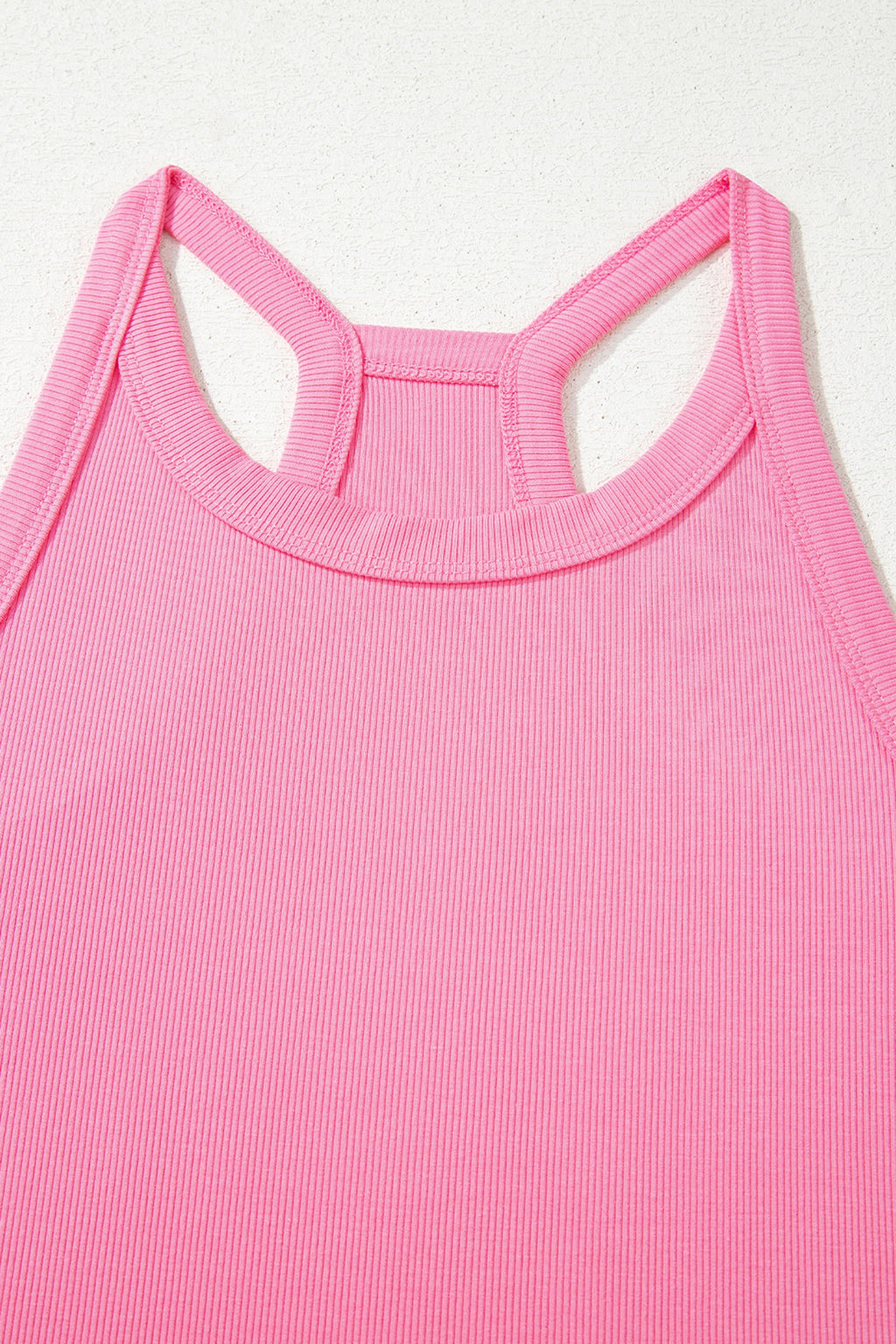 Solid Ribbed Tank Top & Sweatpants Set