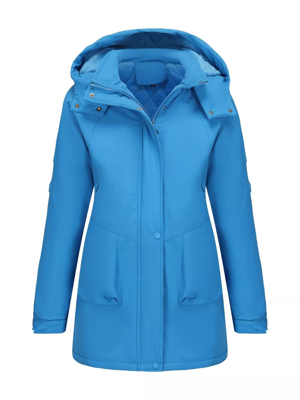 Full Size Hooded Mid-Length Windproof Outerwear Plus Size