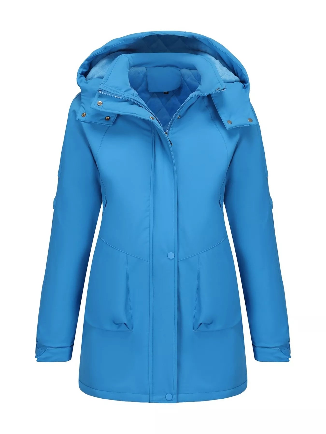 Full Size Hooded Mid-Length Windproof Outerwear Plus Size