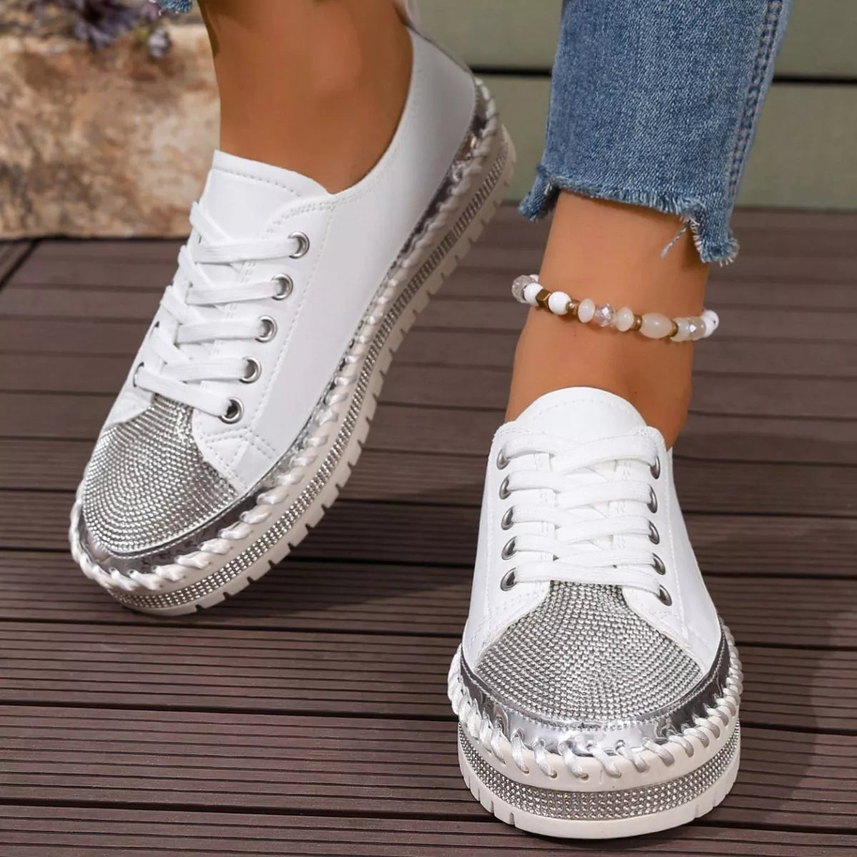 Round Toe Platform Sneakers