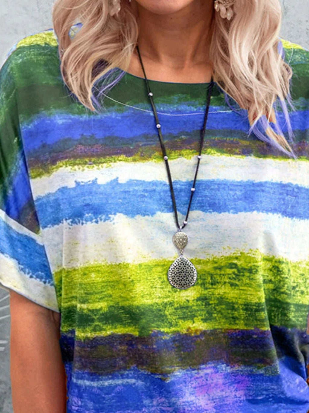 Contrast Round Neck Casual T-Shirt
