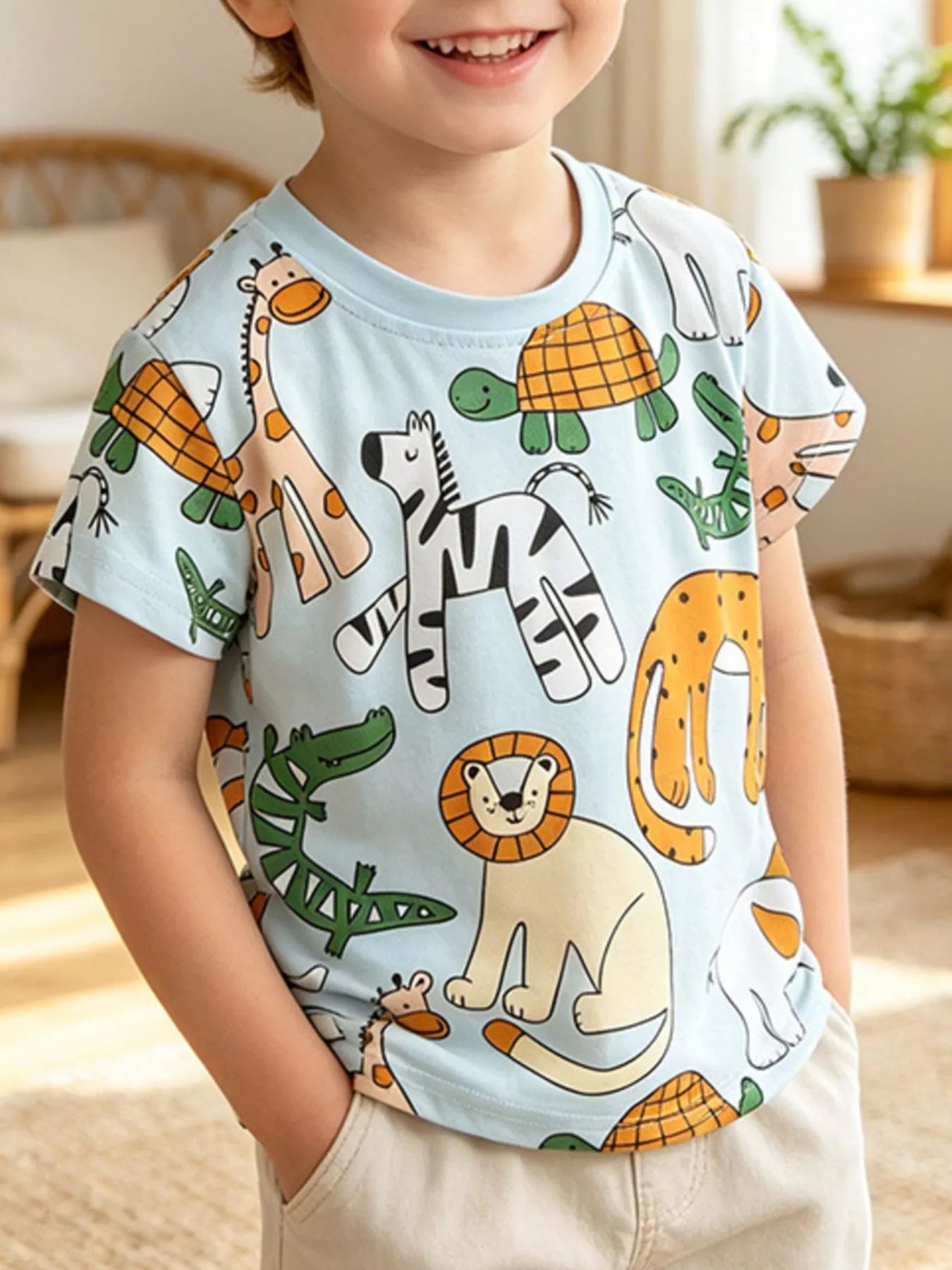 Children's Animal Print Short Sleeve Tee