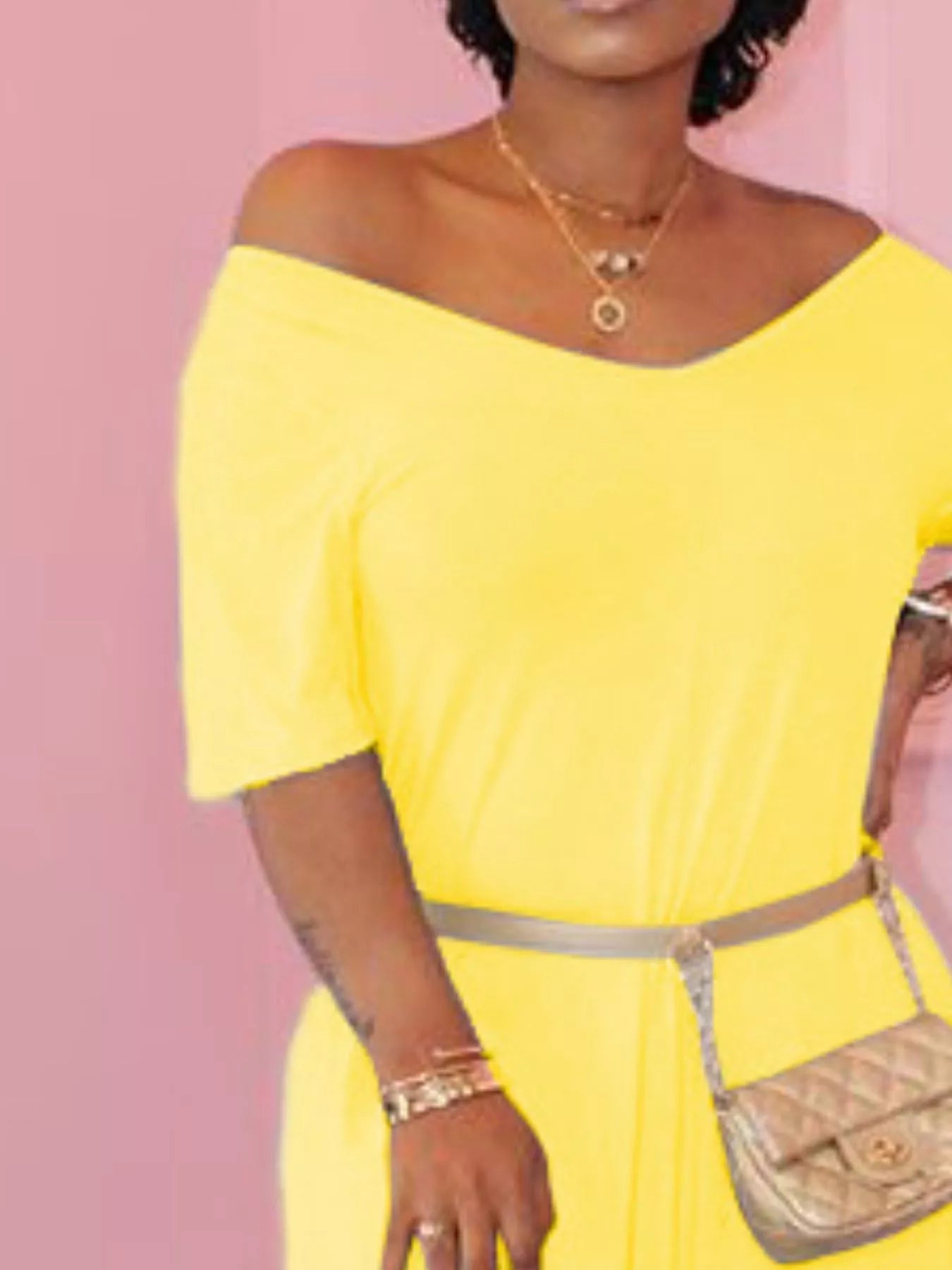 Full Size Solid Color Short Sleeve Maxi Dress Plus Size