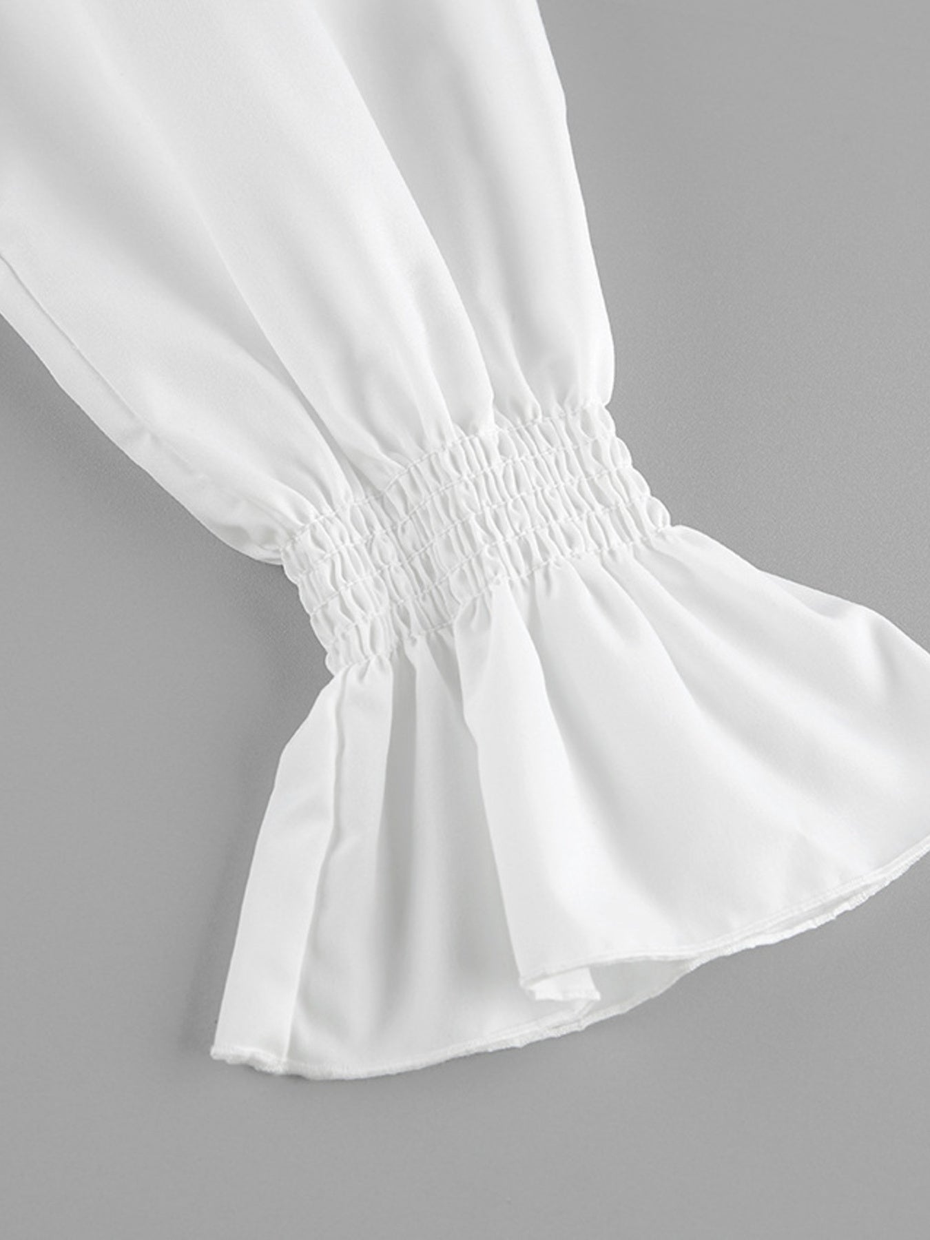 Ruffle Trim Long Sleeve Blouse