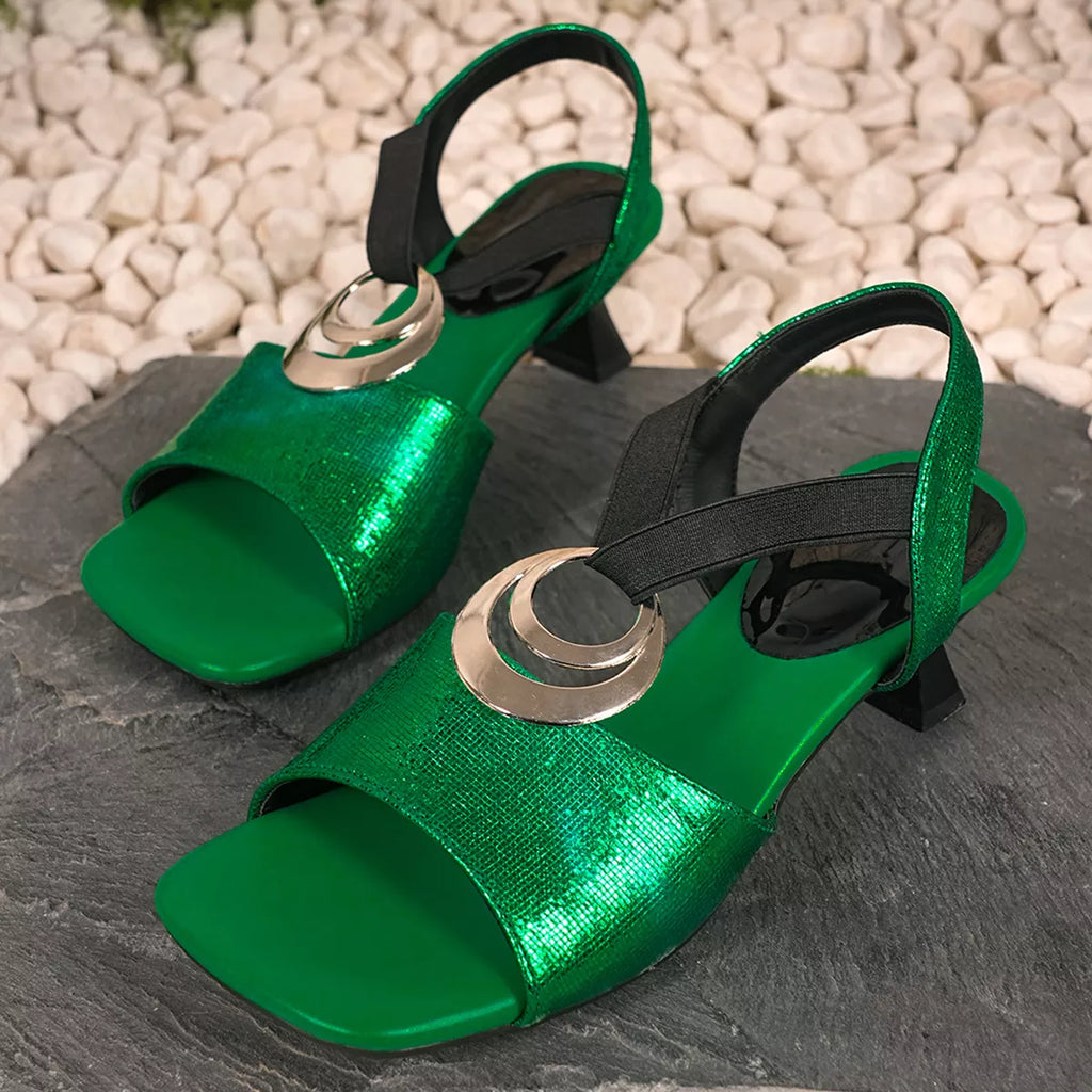 Open Toe Block Heels Sandals
