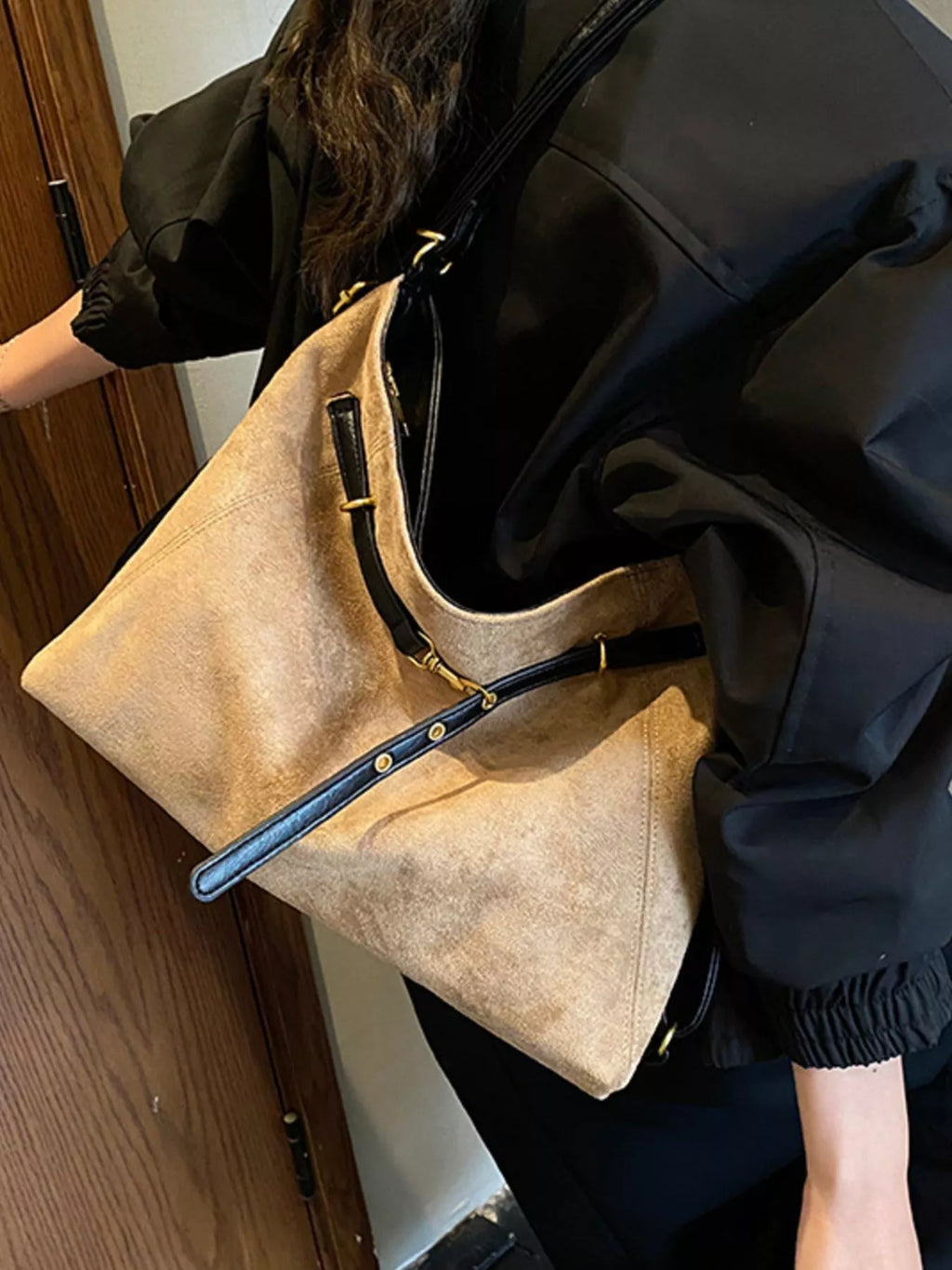Vintage Suede Tote Bag