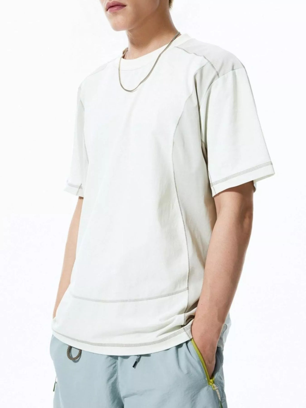 Men's Contrast Stitching Relaxed Fit T-Shirt