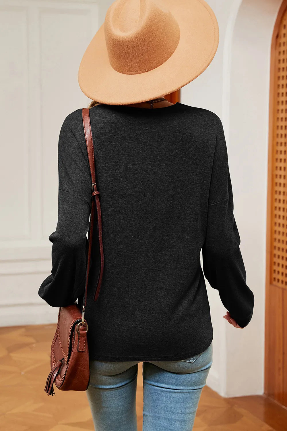 V-Neck Dropped Shoulder T-Shirt