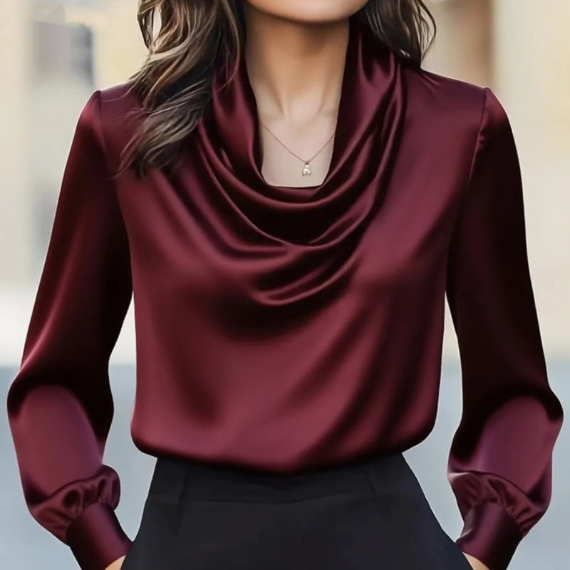 Women's Elegant Draped Neck Blouse