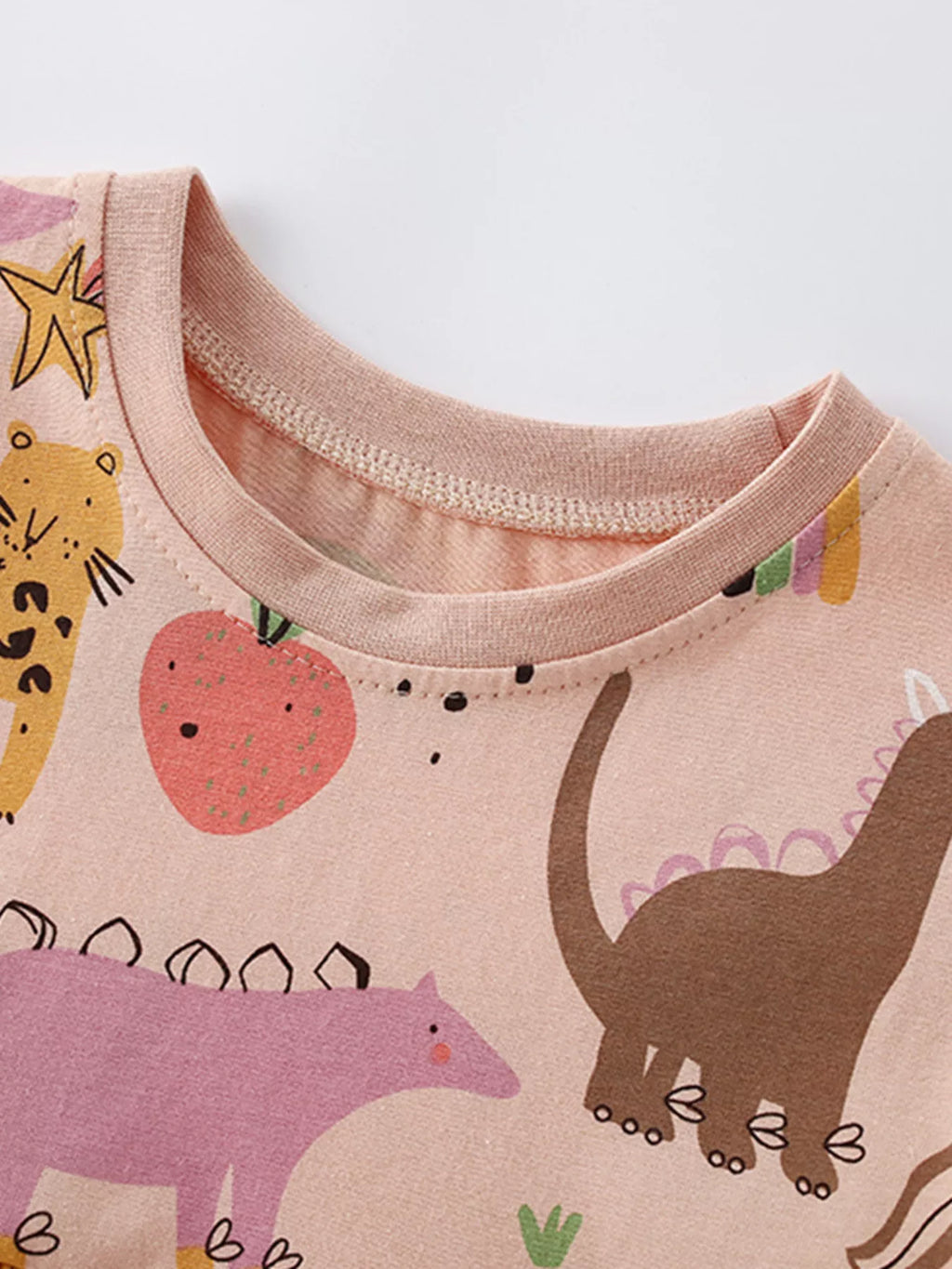 Children's Dinosaur & Rainbow Print Top and Pants Set