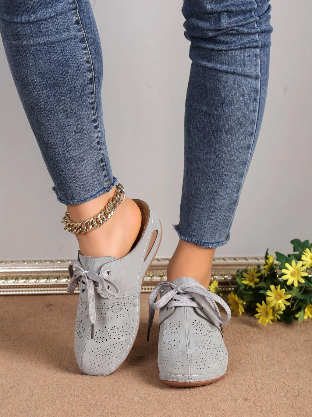 Breathable Lace-Up Slip-Ons