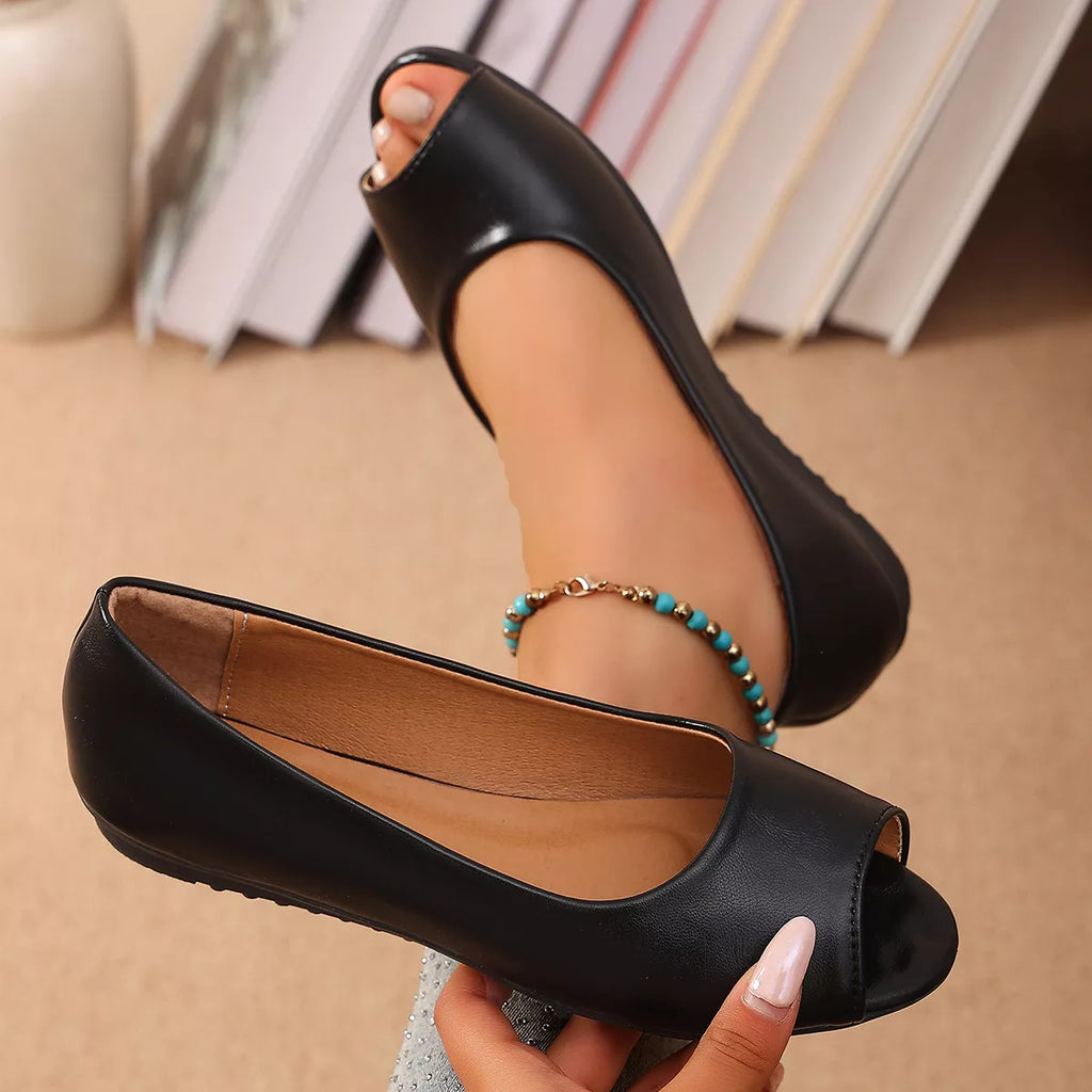 Peep Toe Flats Sandals