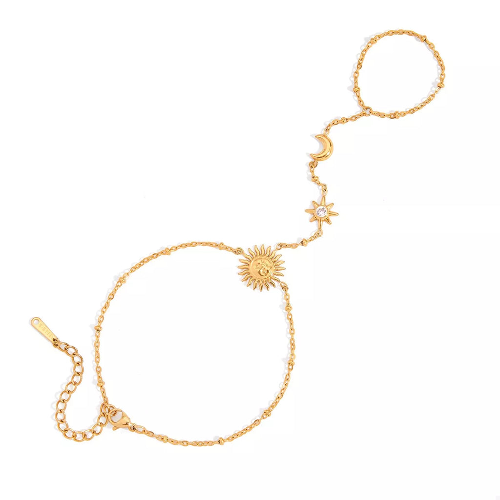 18K Gold-Plated Chain Sun Bracelet