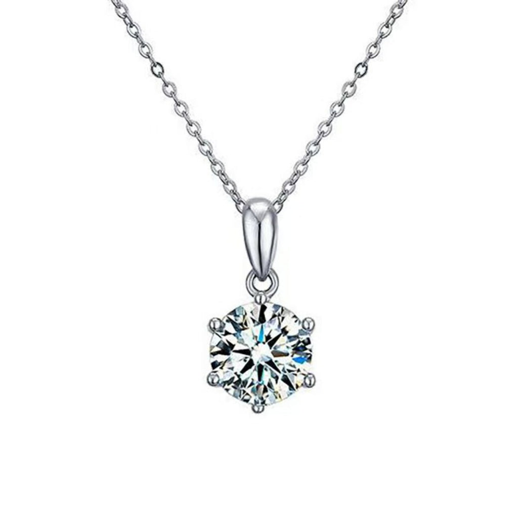 1 Carat Moissanite 925 Sterling Silver Pendant Necklace