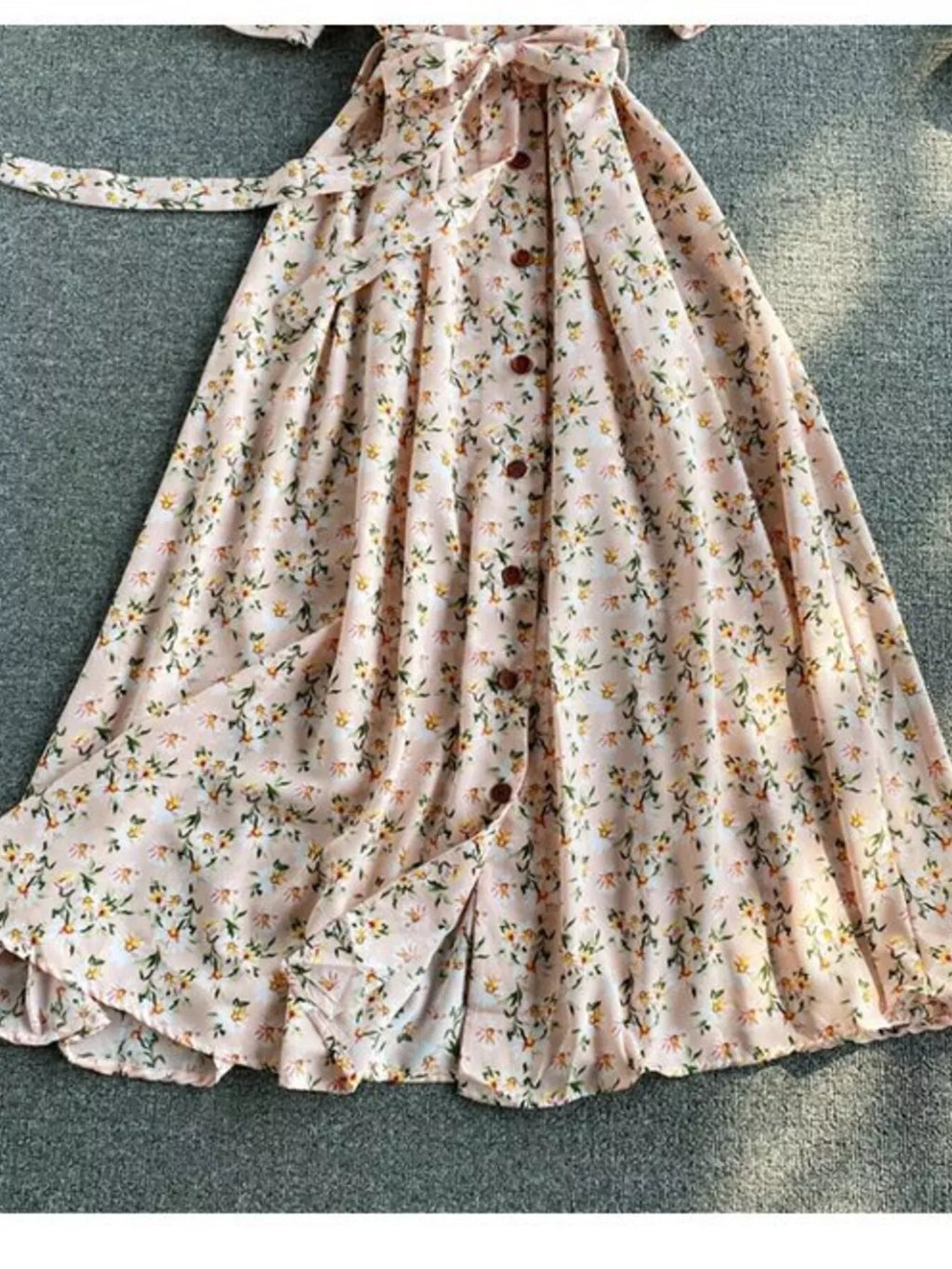 Floral Print V-Neck Midi Dress