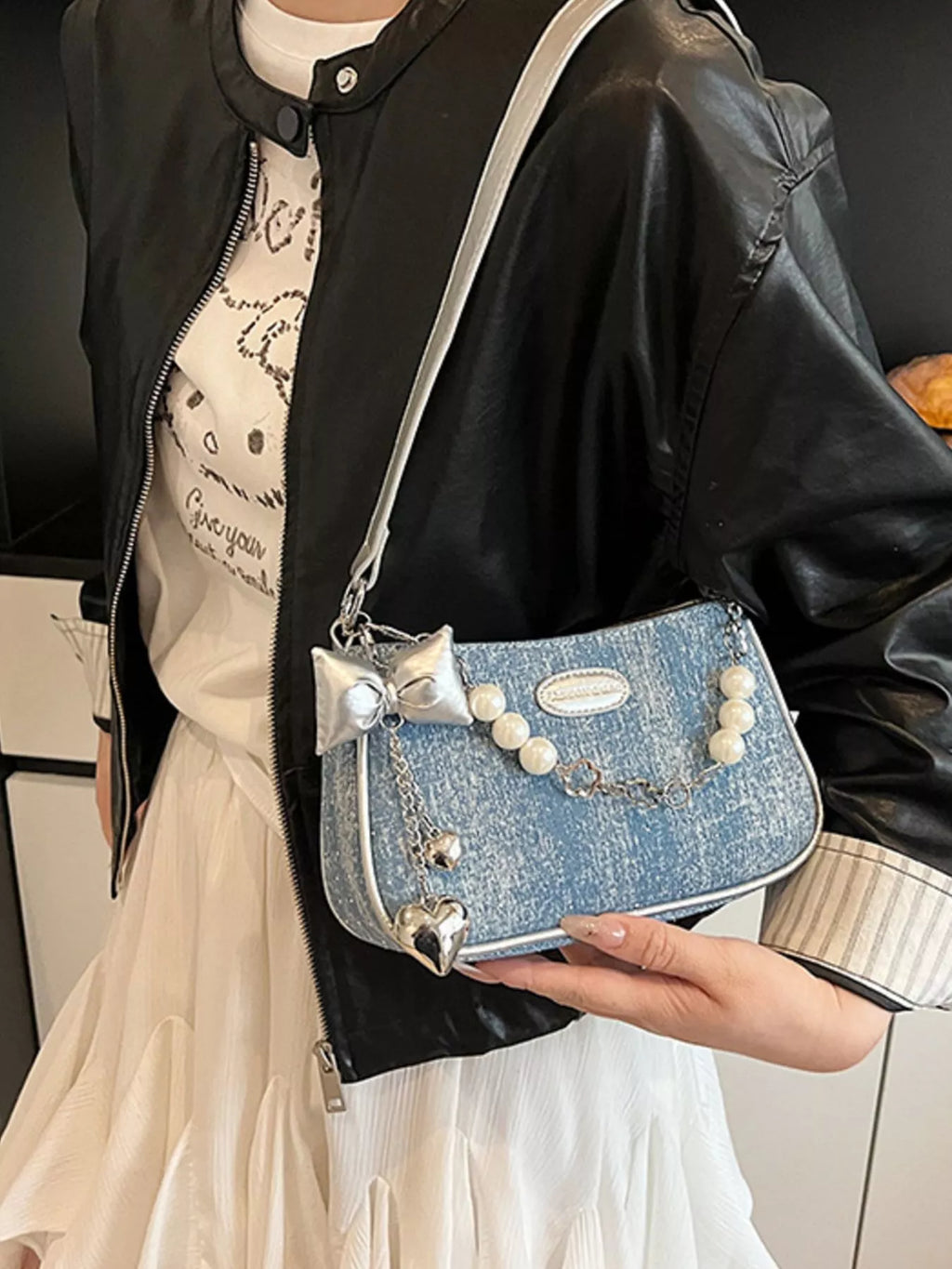 Pearl Chain Shoulder Bag