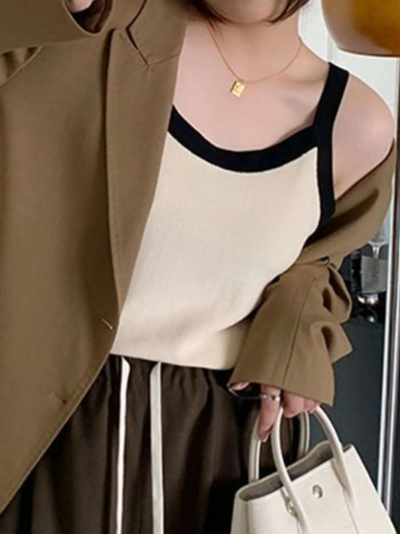 Contrast Trim Cami Top