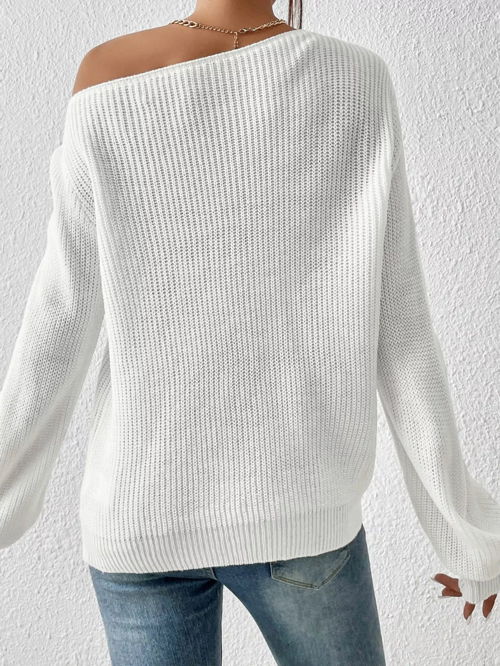 Single Shoulder Knit Sweater