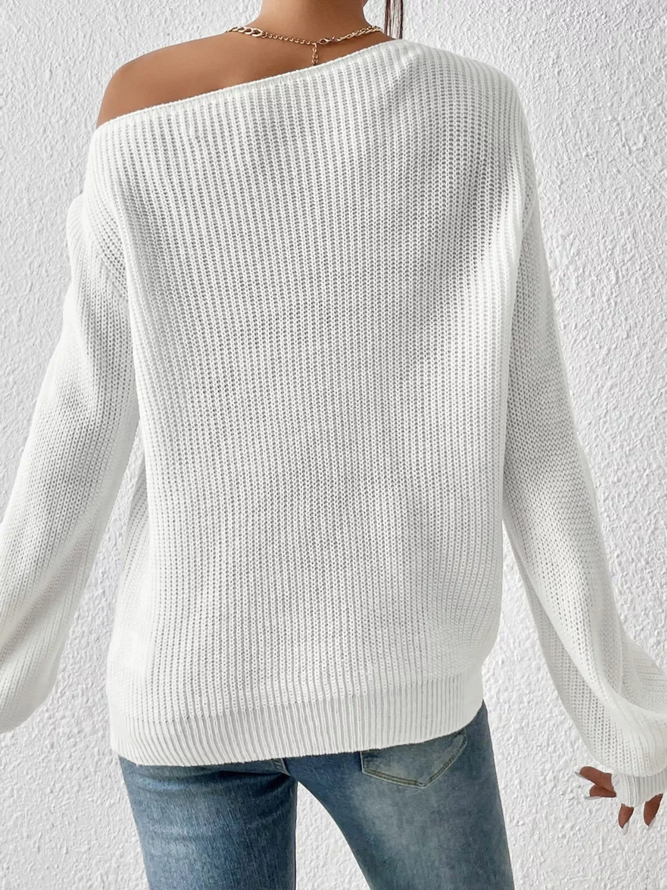 Single Shoulder Knit Sweater