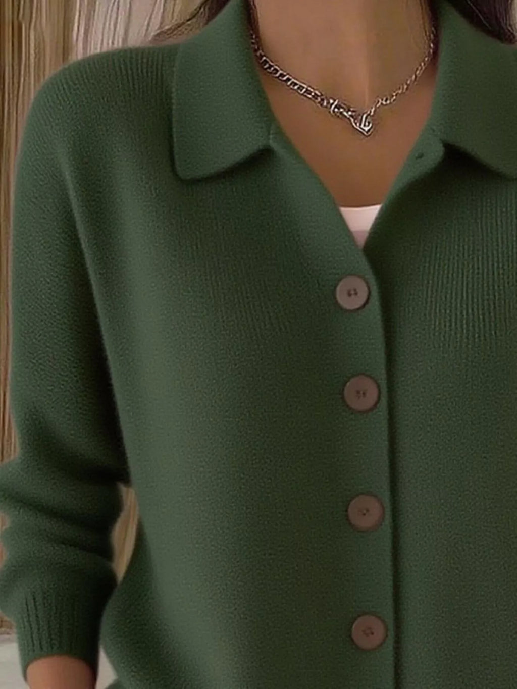 Full Size Button-Down Knit Cardigan Plus Size