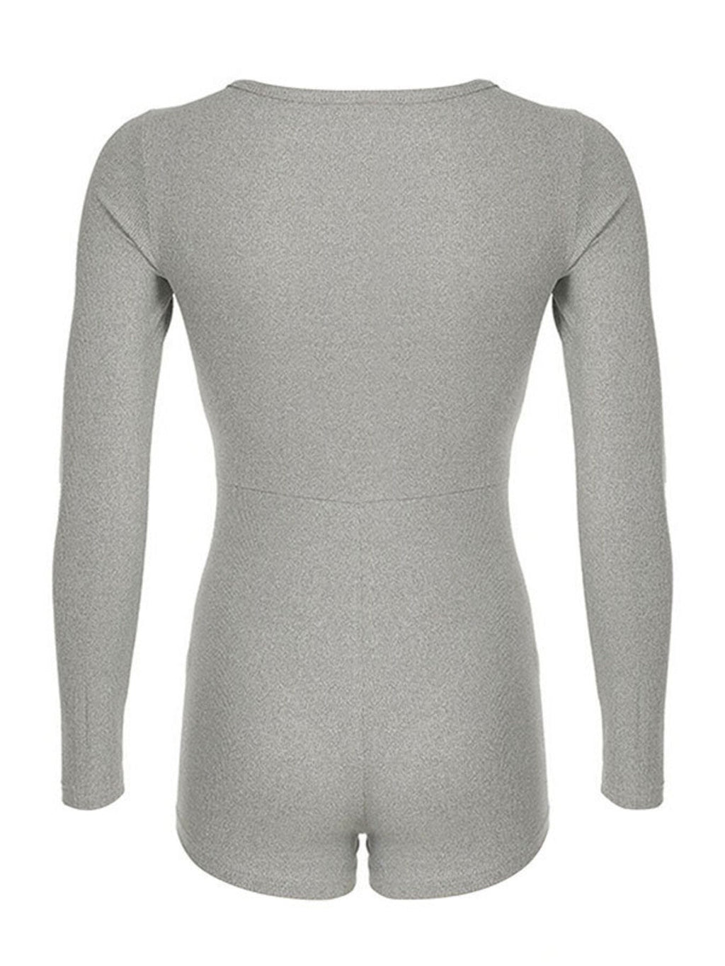 Deep V-Neck Long Sleeve Romper