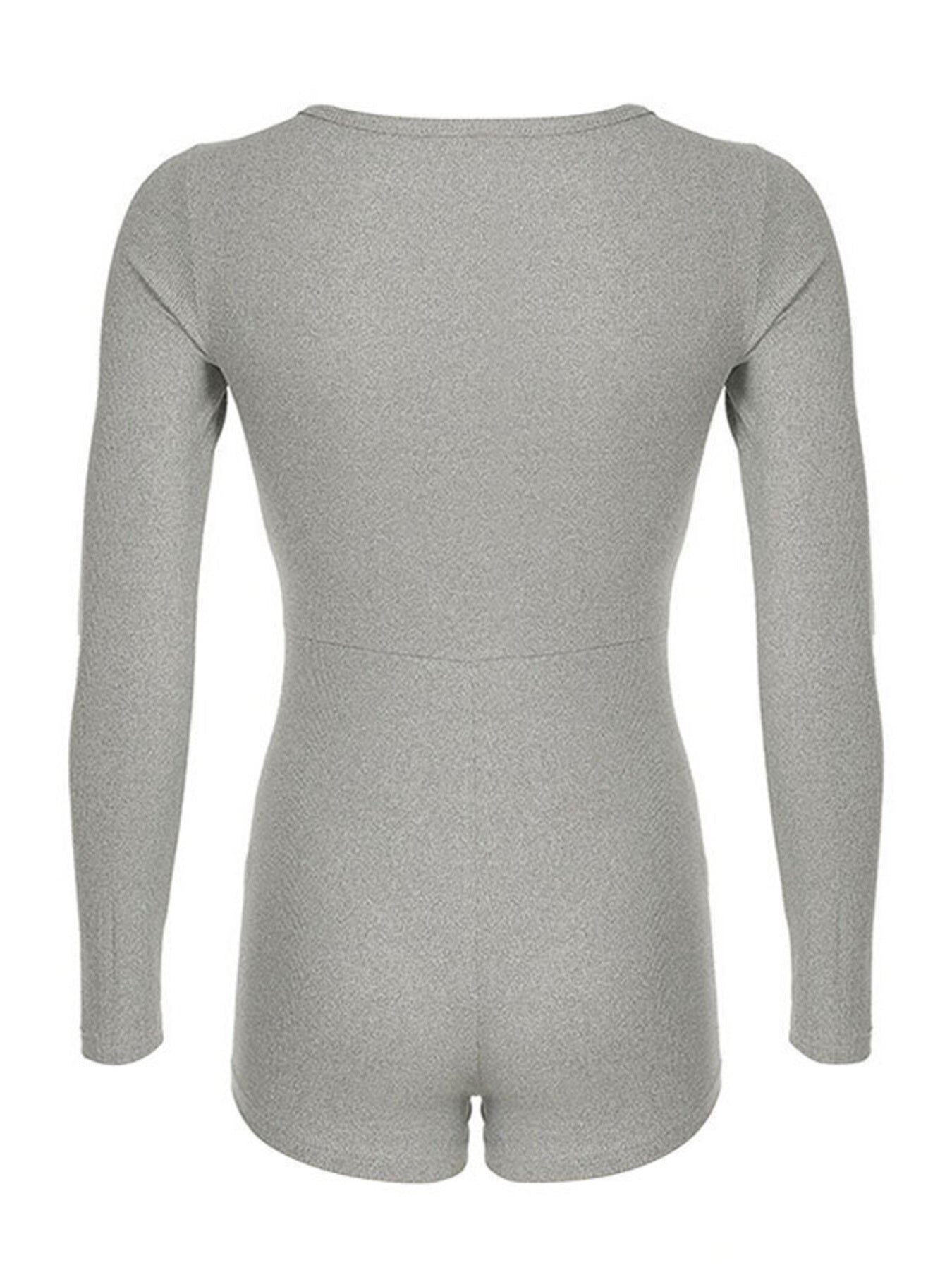Deep V-Neck Long Sleeve Romper