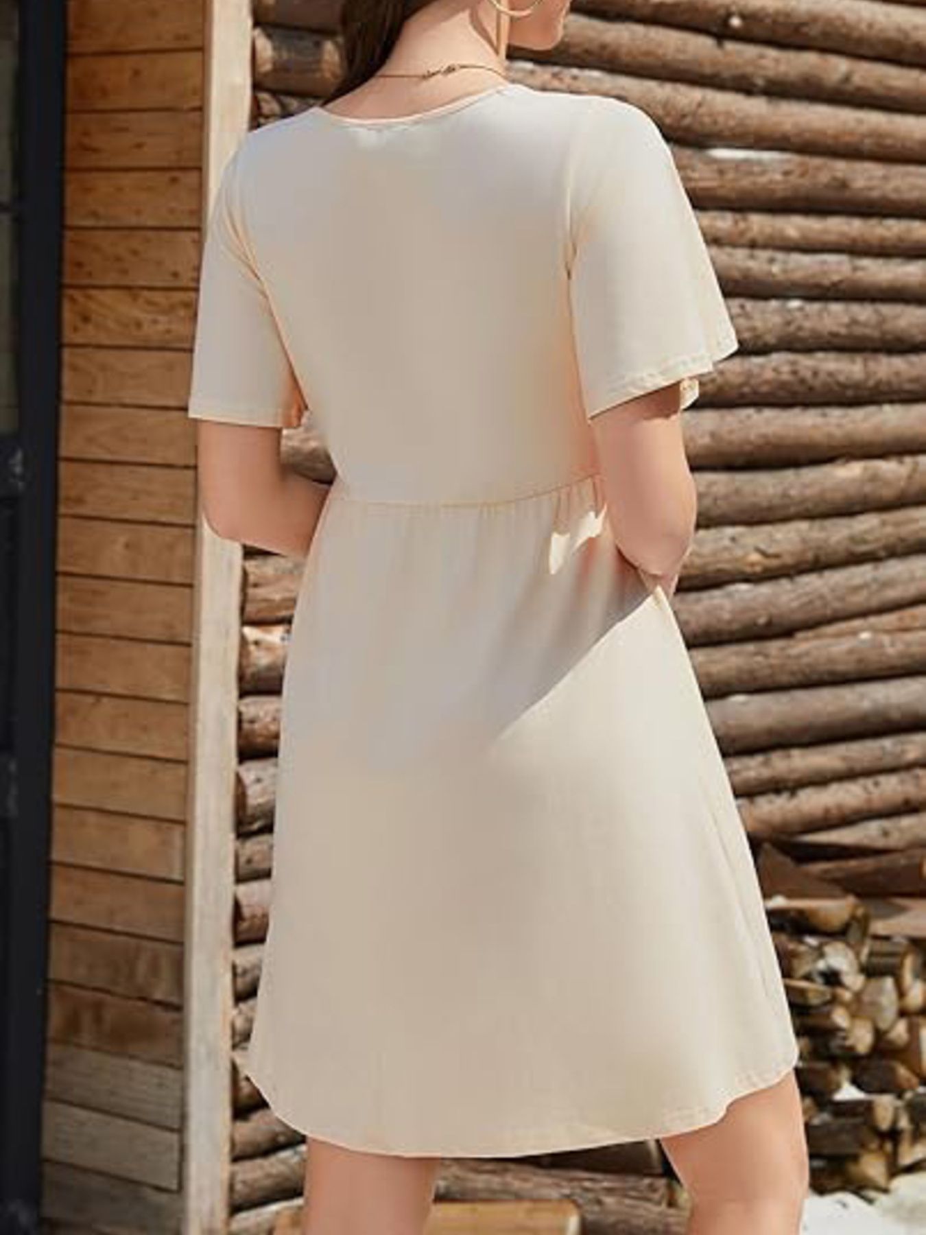 Floral Short Sleeve Flowy Mini Dress