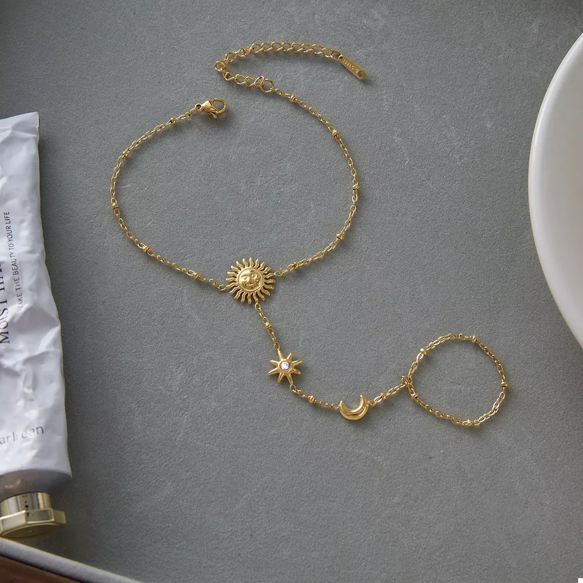18K Gold-Plated Chain Sun Bracelet