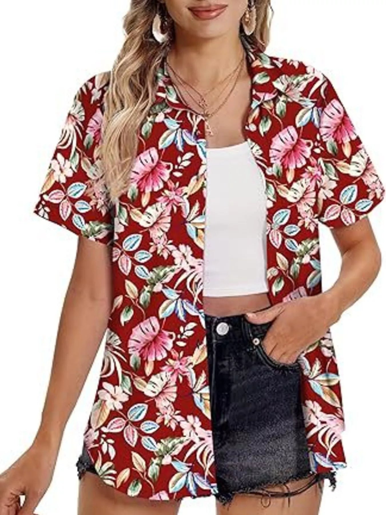 Plant Print Short Sleeve Shirt