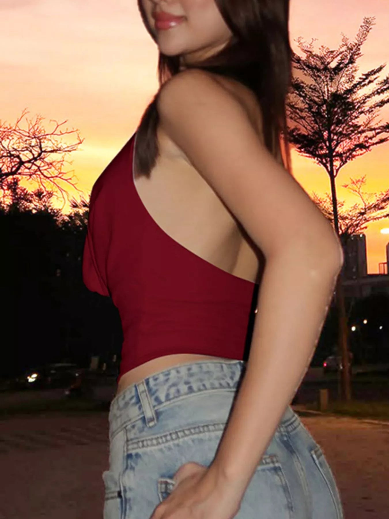 Halter Neck Ruched Cami