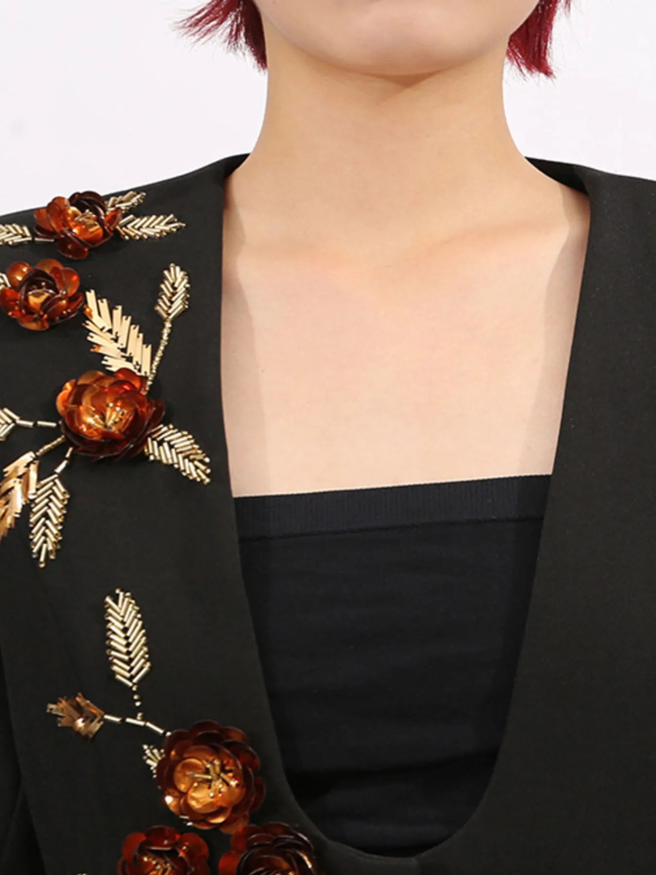 Embroidered Long Sleeve Blazer