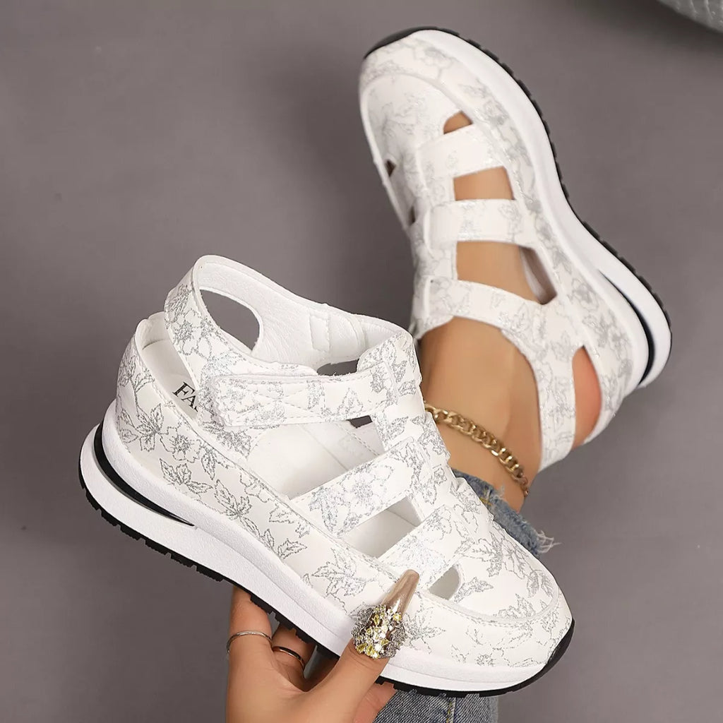 Cutout Wedge Sandals